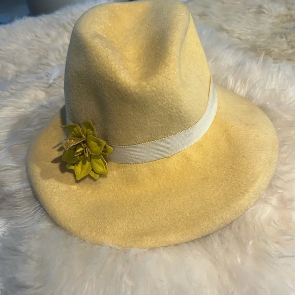 NWT Eugenia Kim felt hat Eugenia Kim Max Feather Trimmed Rabbit Felt Fedora Khaki  main image 3